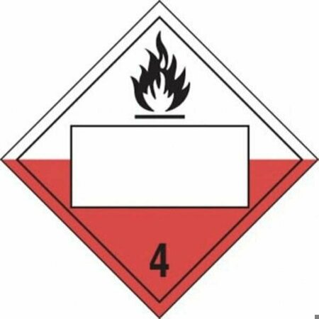 BLANK DOT PLACARD HAZARD CLASS 4 MPL4DG4CFV25